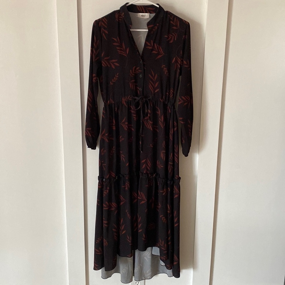 OST high-lo long sleeve dress